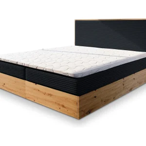 Boxspringbed VERDON 180×200 cm Set met hoofdbord, bedbodem en matras, Zwart Boxspringbed VERDON 180×200 cm Set met hoofdbord, bedbodem en matras, Zwart