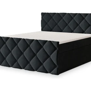 Boxspringbed ROVARI 180×200 cm Set met hoofdbord, bedbodem en matras, Zwart Boxspringbed ROVARI 180×200 cm Set met hoofdbord, bedbodem en matras, Zwart