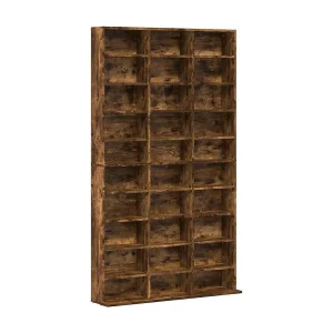 Cd-kast 102x23x177,5 cm bewerkt hout gerookt eikenkleurig Cd-kast 102x23x177,5 cm bewerkt hout gerookt eikenkleurig