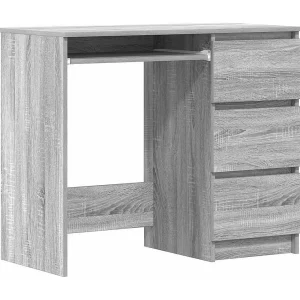 Bureau 90x45x76 cm bewerkt hout grijs sonoma eikenkleurig