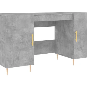 Bureau 140x50x75 cm bewerkt hout betongrijs Bureau 140x50x75 cm bewerkt hout betongrijs
