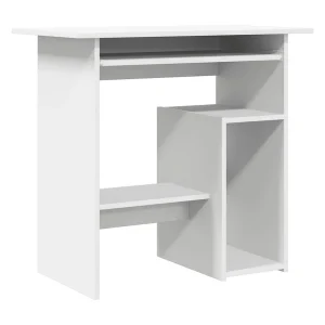 Bureau 80x45x74 cm bewerkt hout wit Bureau 80x45x74 cm bewerkt hout wit