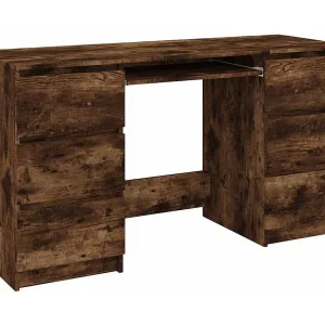 Bureau 140x50x77 cm bewerkt hout gerookt eikenkleurig Bureau 140x50x77 cm bewerkt hout gerookt eikenkleurig