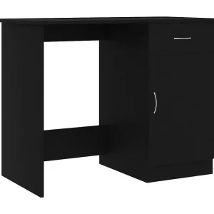 Bureau 100x50x76 cm bewerkt hout zwart Bureau 100x50x76 cm bewerkt hout zwart