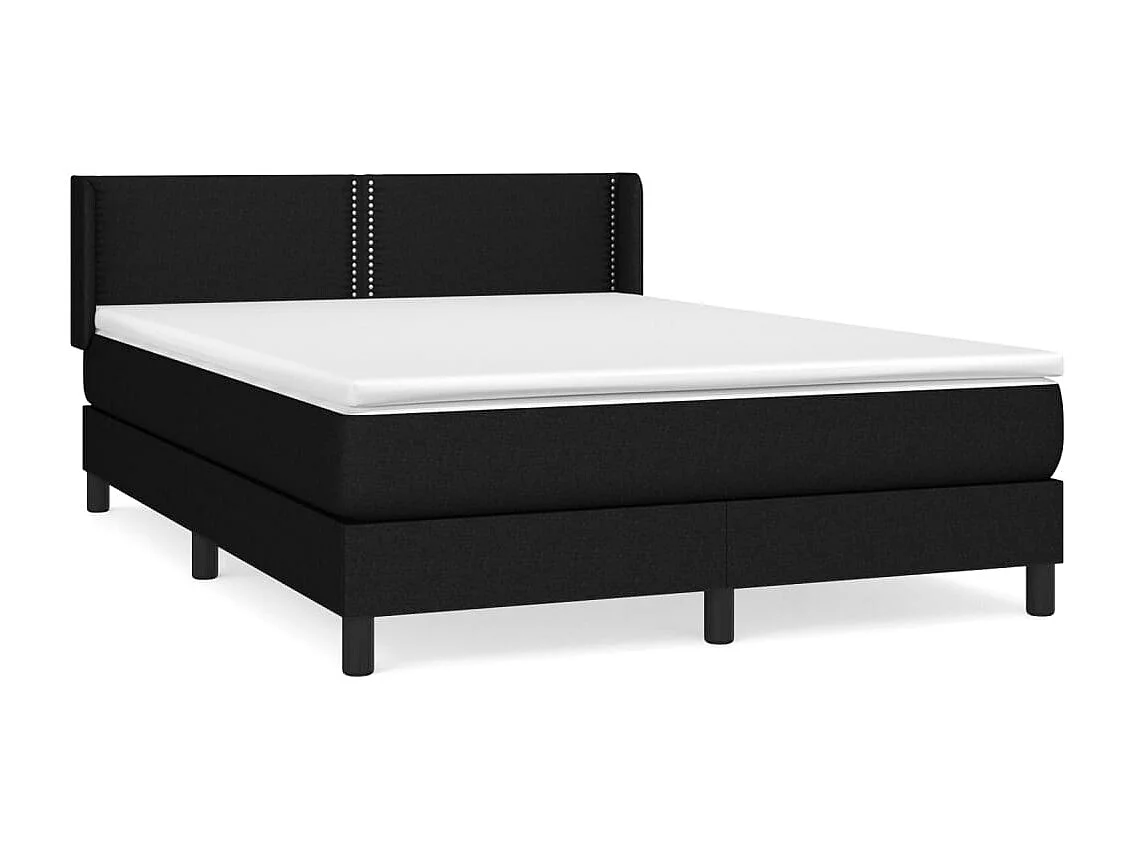 Boxspring met matras stof zwart 140x190 cm