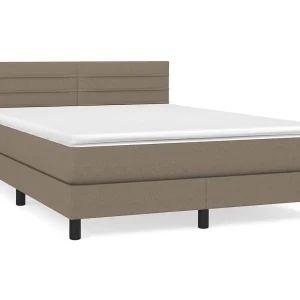 Boxspring met matras stof taupe 140×200 cm Boxspring met matras stof taupe 140×200 cm
