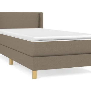 Boxspring met matras stof taupe 90×190 cm Boxspring met matras stof taupe 90×190 cm