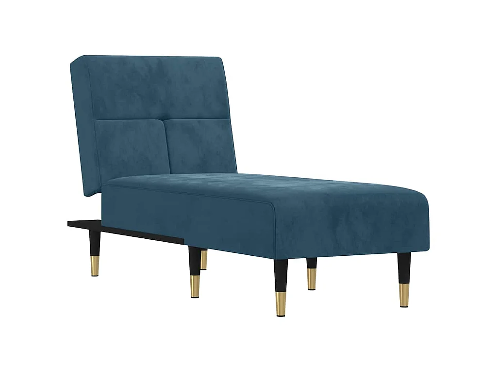 Chaise longue fluweel blauw