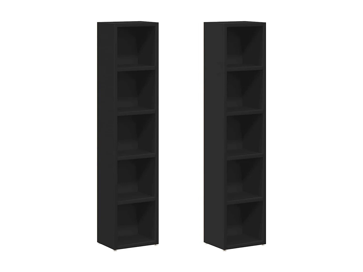 Cd-kasten 2 st 21x16x93,5 spaanplaat zwart