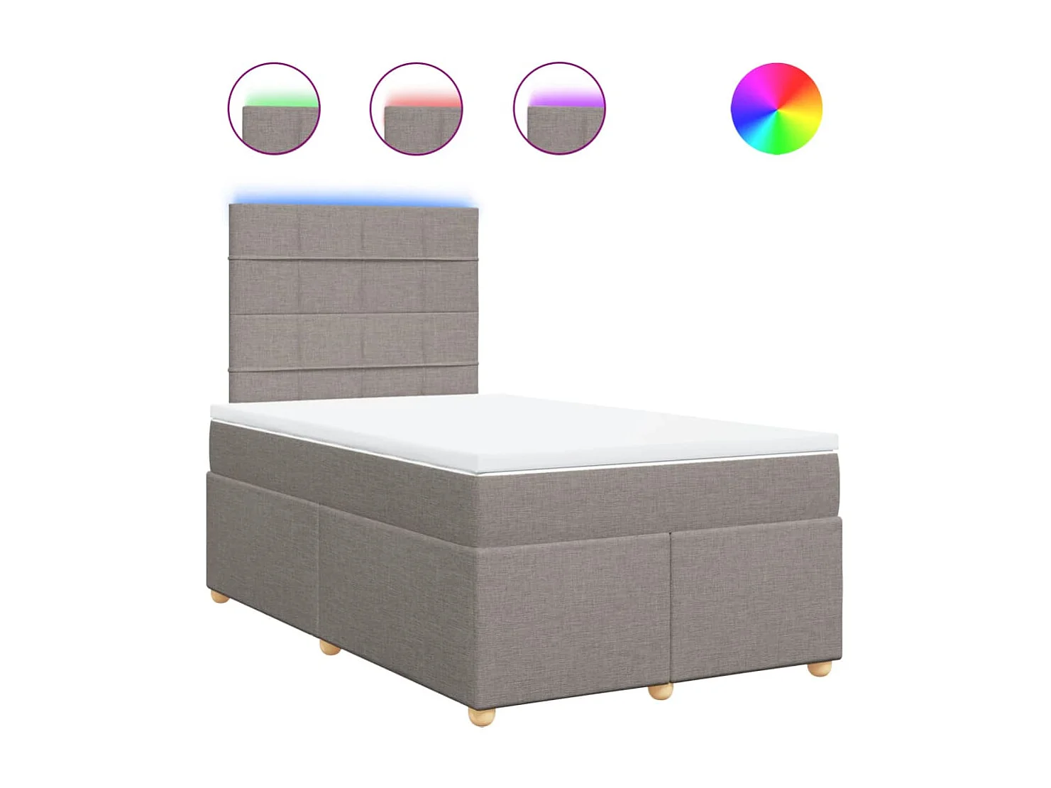 Boxspring met matras stof taupe 120x200 cm