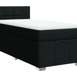 Boxspring met matras stof zwart 90×190 cm Boxspring met matras stof zwart 90×190 cm