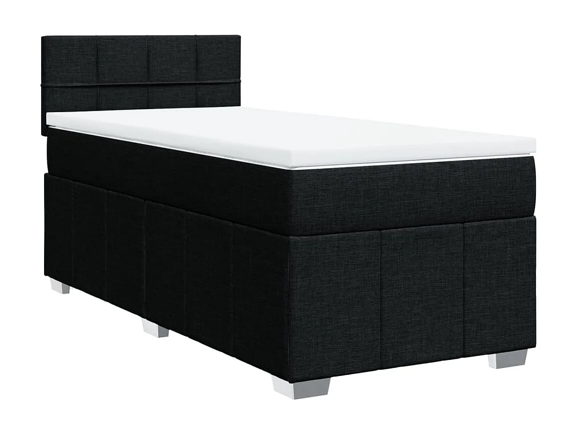 Boxspring met matras stof zwart 90x190 cm
