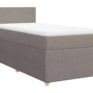 Boxspring met matras stof taupe 90×190 cm Boxspring met matras stof taupe 90×190 cm