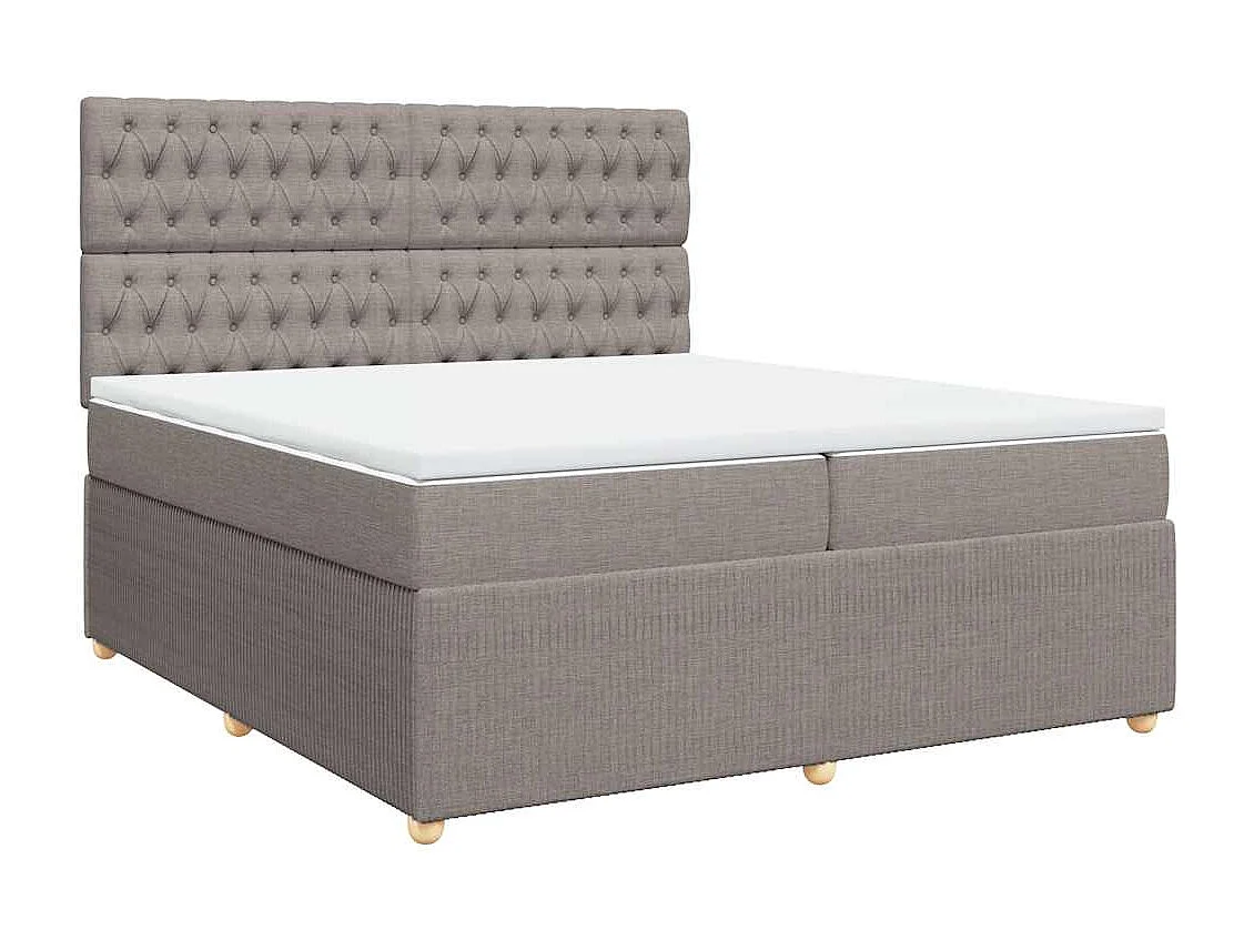 Boxspring met matras stof taupe 200x200 cm