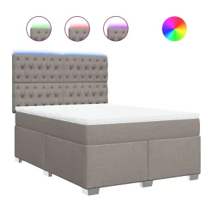 Boxspring met matras stof taupe 160×200 cm Boxspring met matras stof taupe 160×200 cm
