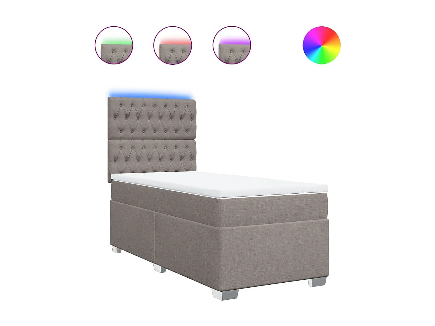 Boxspring met matras stof taupe 80x200 cm