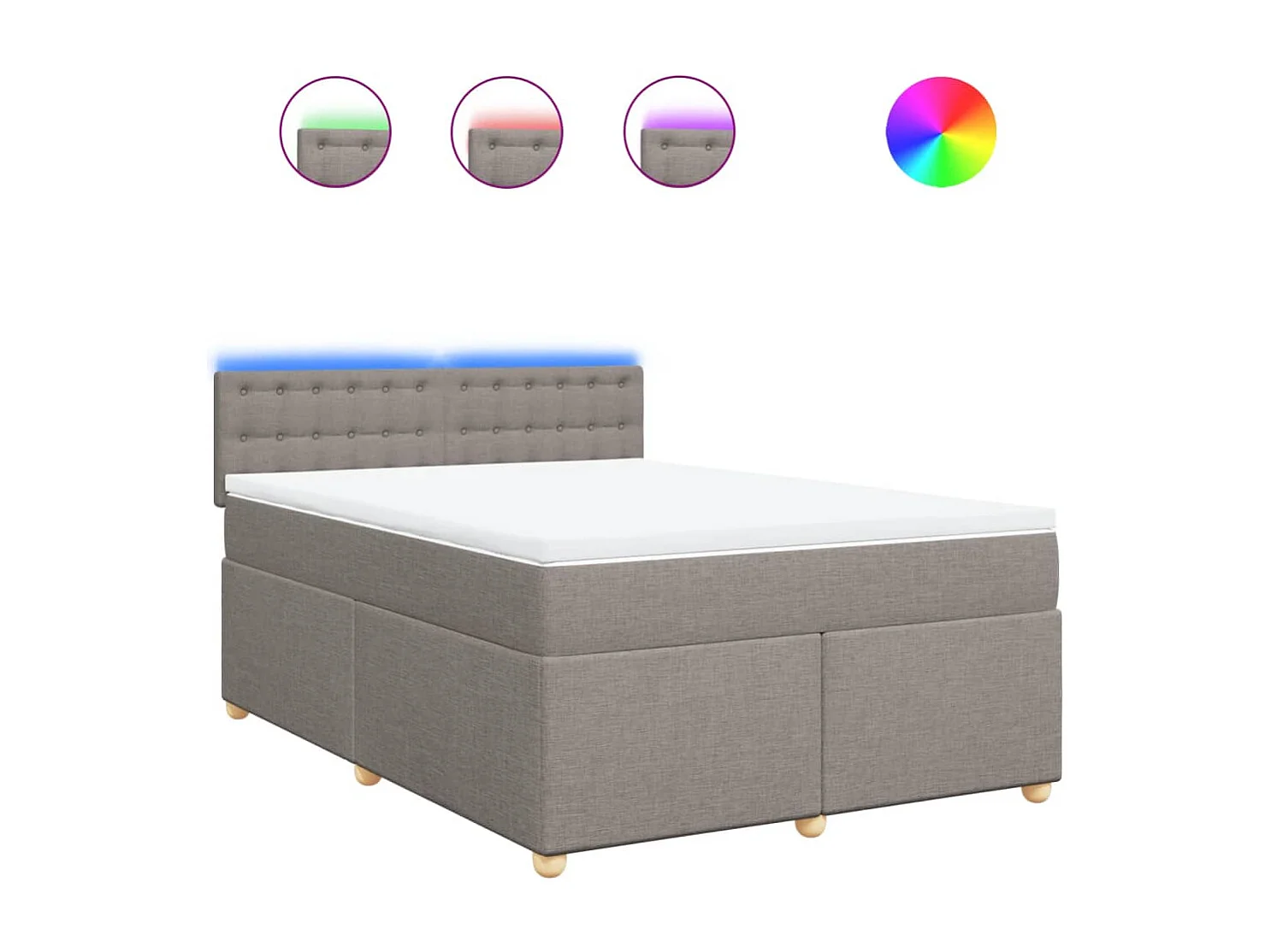 Boxspring met matras stof taupe 140x200 cm