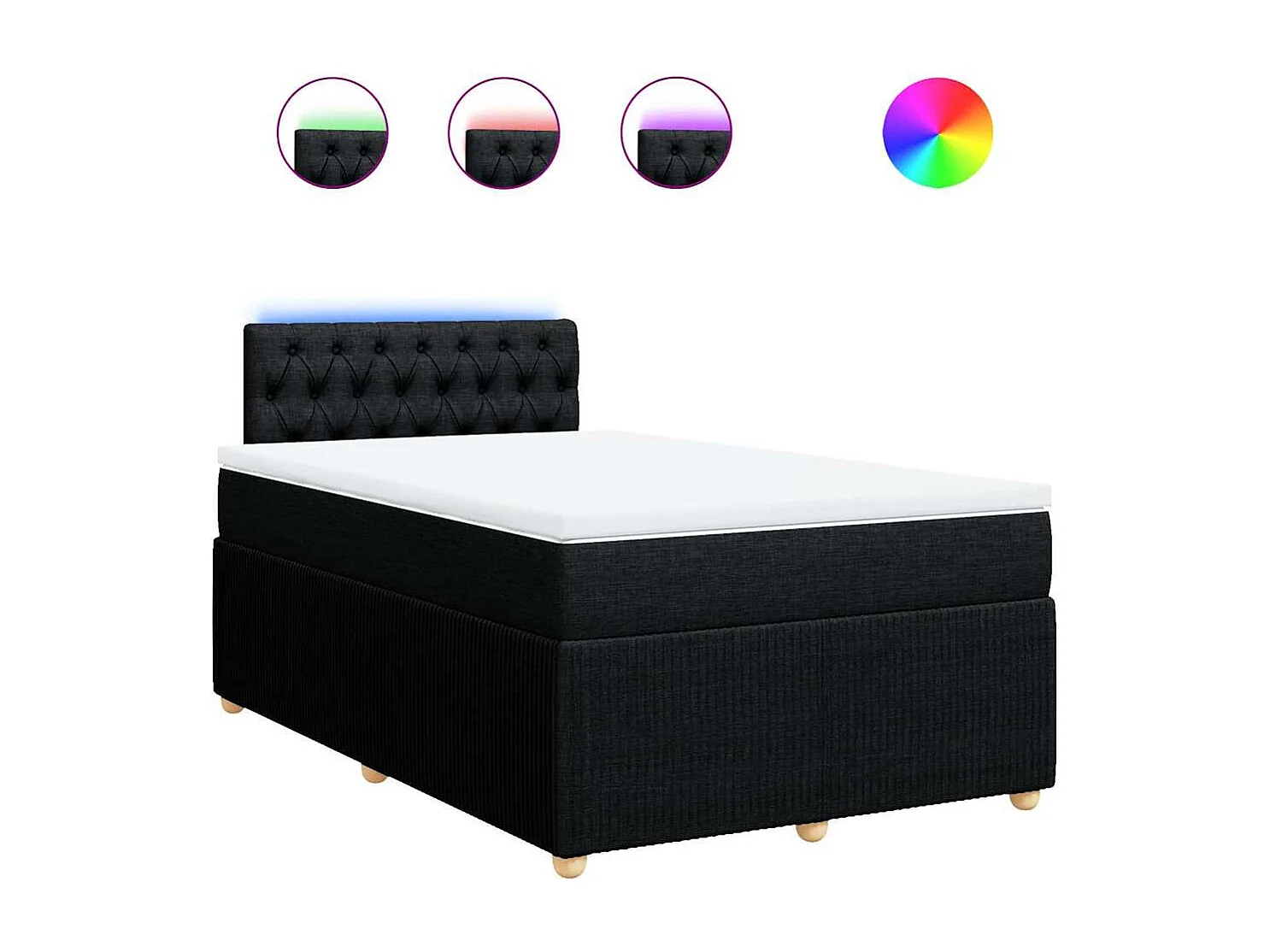 Boxspring met matras stof zwart 120x190 cm