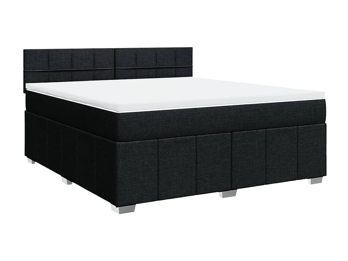 Boxspring met matras stof zwart 180x200 cm
