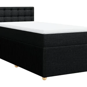 Boxspring met matras stof zwart 80×200 cm Boxspring met matras stof zwart 80×200 cm