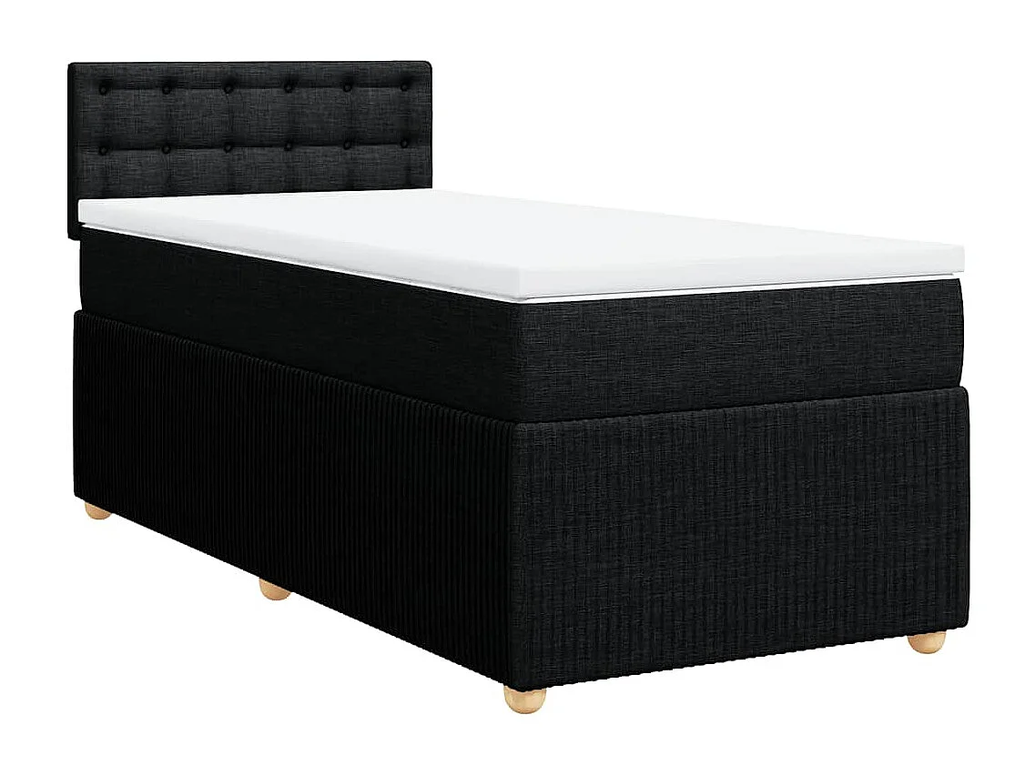Boxspring met matras stof zwart 80x200 cm