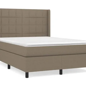Boxspring met matras stof taupe 140×200 cm Boxspring met matras stof taupe 140×200 cm