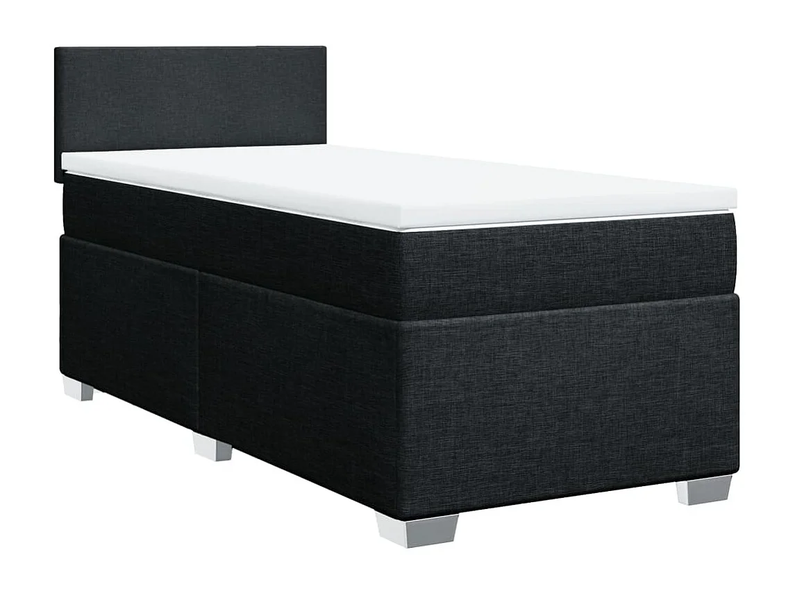 Boxspring met matras stof zwart 80x200 cm