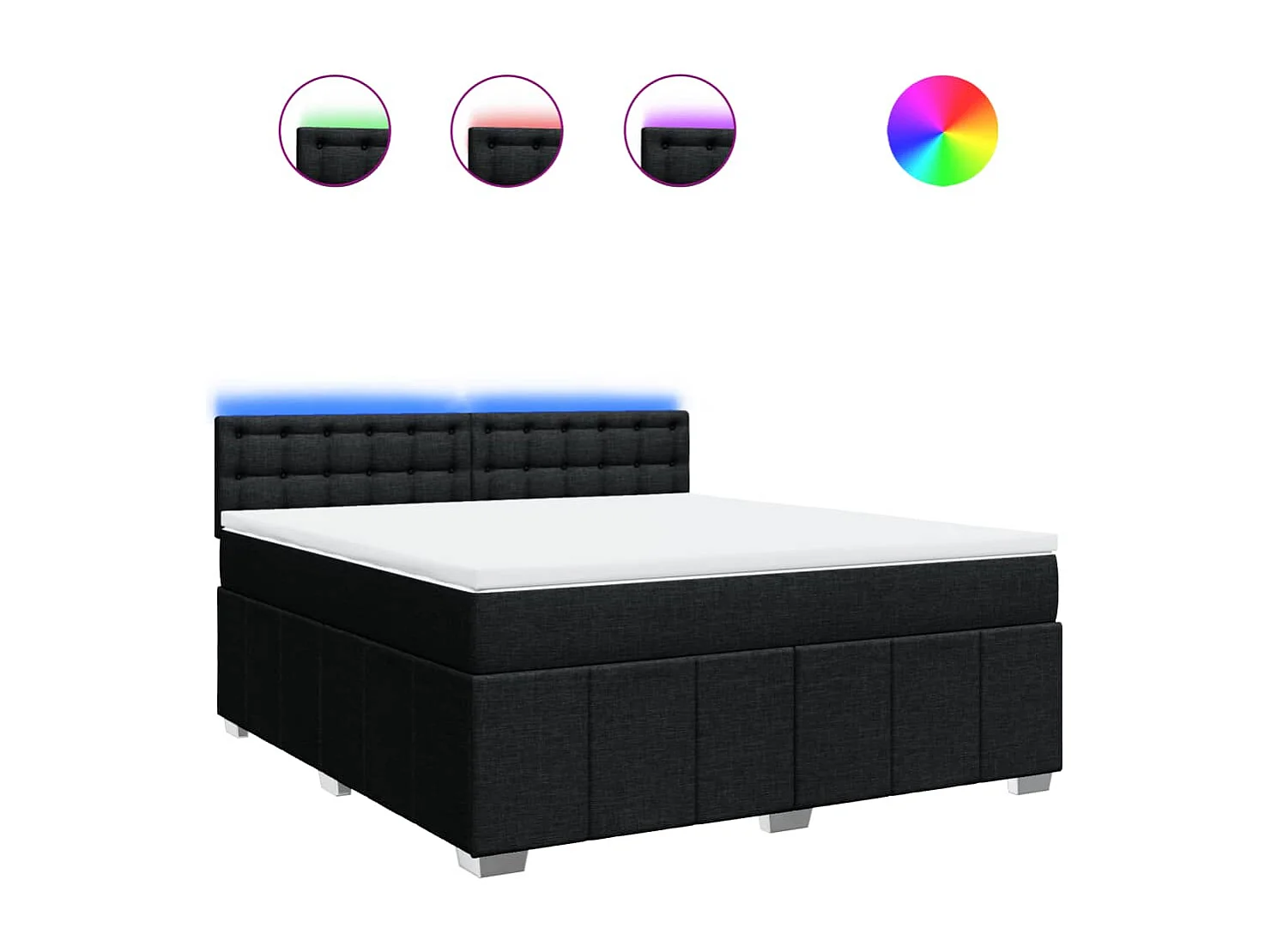 Boxspring met matras stof zwart 180x200 cm