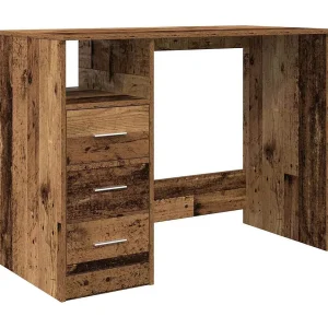 Bureau 102x50x76 cm bewerkt hout oud houtkleurig Bureau 102x50x76 cm bewerkt hout oud houtkleurig