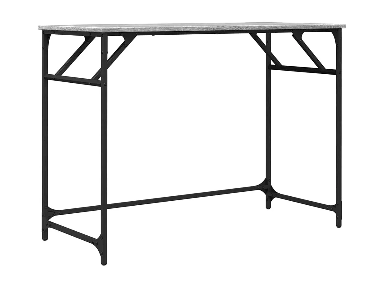 Bureau 100x45x76 cm hout en gepoedercoat staal grijs sonoma