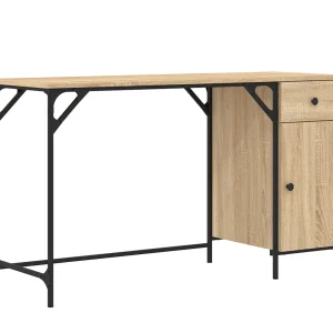 Bureau 131x48x75 cm bewerkt hout sonoma eikenkleurig Bureau 131x48x75 cm bewerkt hout sonoma eikenkleurig