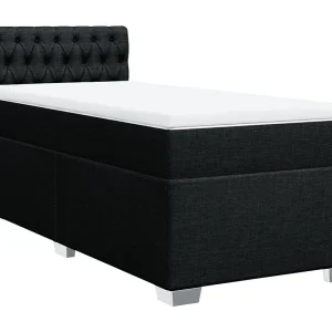 Boxspring met matras stof zwart 90×190 cm Boxspring met matras stof zwart 90×190 cm