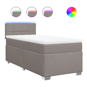 Boxspring met matras stof taupe 100×200 cm Boxspring met matras stof taupe 100×200 cm