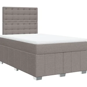 Boxspring met matras stof taupe 120×190 cm