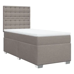Boxspring met matras stof taupe 100×200 cm Boxspring met matras stof taupe 100×200 cm