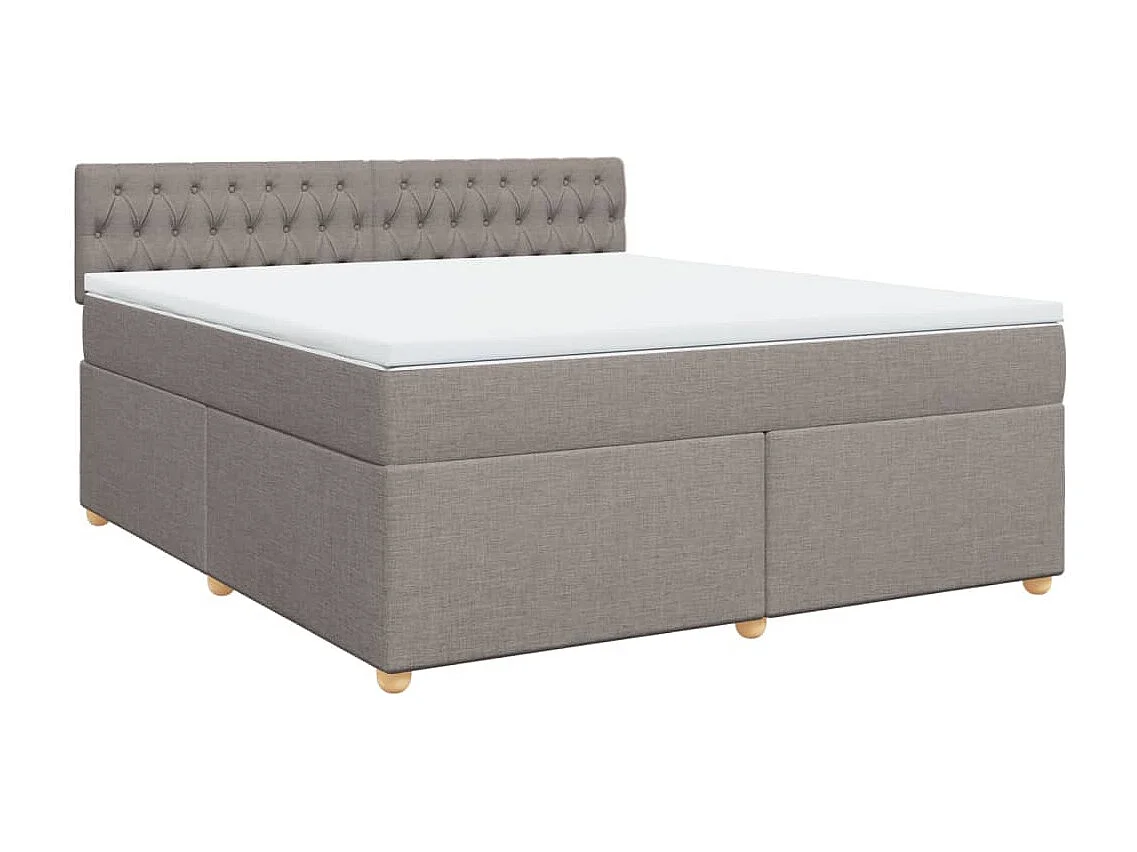 Boxspring met matras stof taupe 180x200 cm