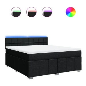 Boxspring met matras stof zwart 180×200 cm Boxspring met matras stof zwart 180×200 cm