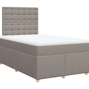 Boxspring met matras stof taupe 120×200 cm Boxspring met matras stof taupe 120×200 cm