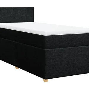 Boxspring met matras stof zwart 100×200 cm Boxspring met matras stof zwart 100×200 cm