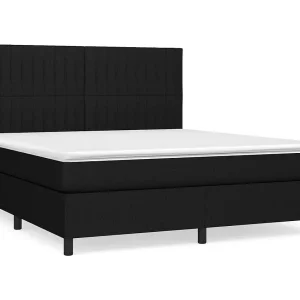 Boxspring met matras stof zwart 160×200 cm Boxspring met matras stof zwart 160×200 cm
