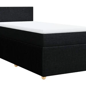 Boxspring met matras stof zwart 100×200 cm Boxspring met matras stof zwart 100×200 cm