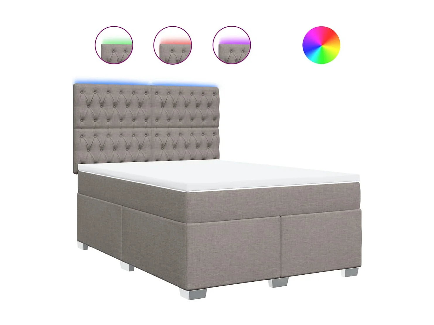 Boxspring met matras stof taupe 140x190 cm