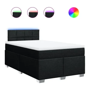 Boxspring met matras stof zwart 120×200 cm Boxspring met matras stof zwart 120×200 cm