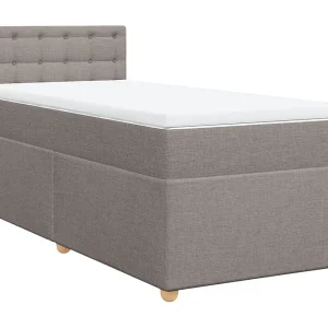 Boxspring met matras stof taupe 100×200 cm