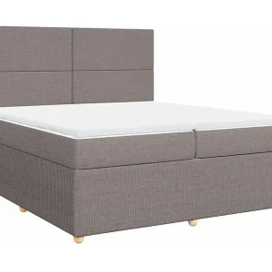 Boxspring met matras stof taupe 200×200 cm Boxspring met matras stof taupe 200×200 cm