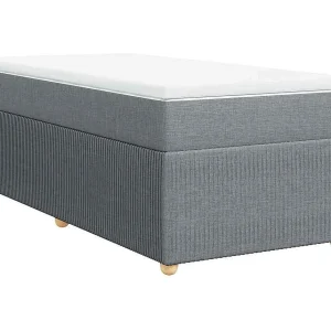 Boxspring met matras stof lichtgrijs 90×200 cm Boxspring met matras stof lichtgrijs 90×200 cm