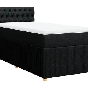 Boxspring met matras stof zwart 100×200 cm