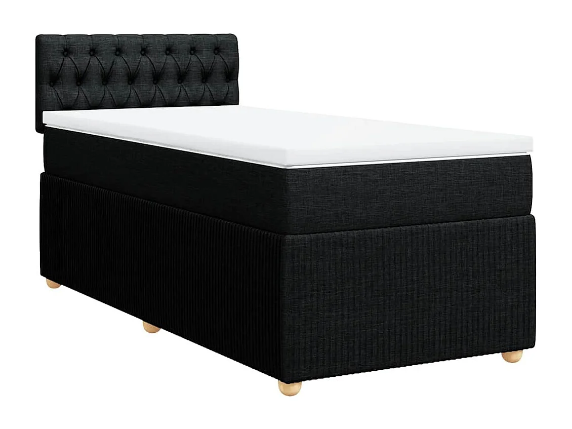 Boxspring met matras stof zwart 100x200 cm