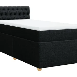Boxspring met matras stof zwart 100×200 cm Boxspring met matras stof zwart 100×200 cm