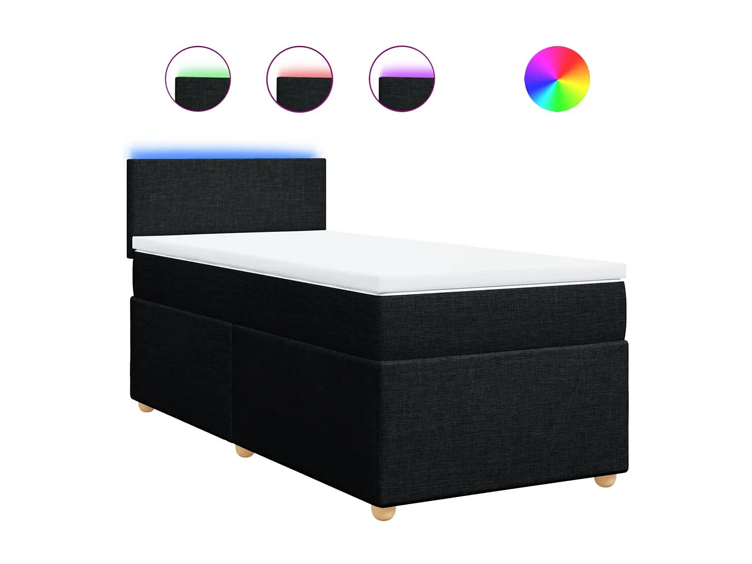 Boxspring met matras stof zwart 100x200 cm